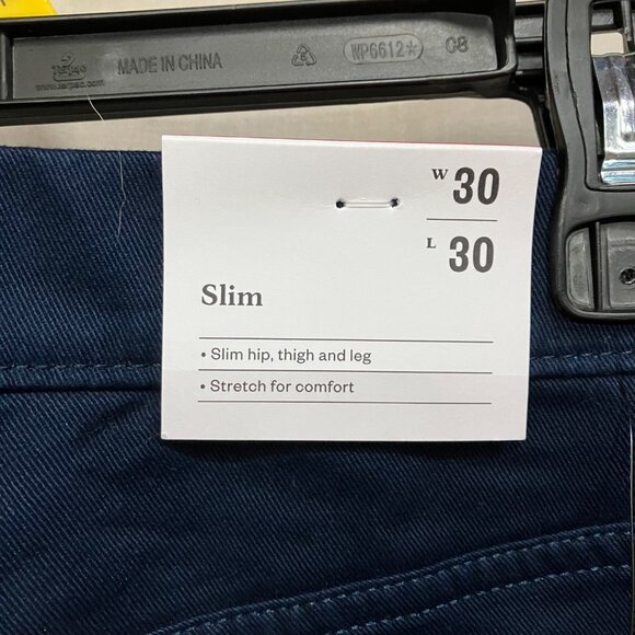 Goodfellow & Co Men's 30x30 Navy Slim Fit 5-Pocket Pants Tapered Button Fly Zip - Picture 10 of 13